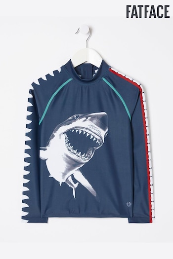 FatFace Blue Shark Long Sleeve Rash Vest (571045) | £18