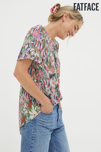 FatFace Green Lyndy Expressive Floral Blouse (571049) | £42