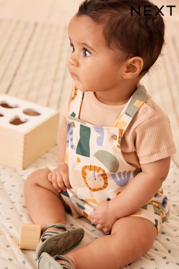 Mineral Safari Baby Jersey Dungarees and Bodysuit Set (0mths-2yrs) (571151) | £15 - £17