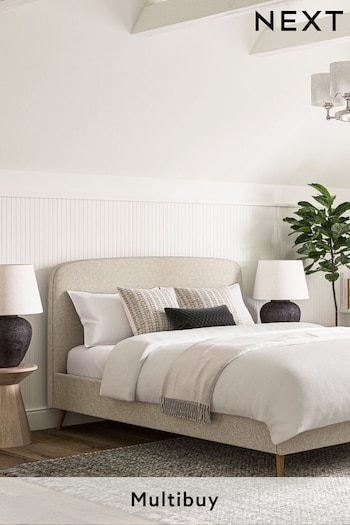 Tweedy Plain Light Natural Matson Upholstered Bed Bed Frame (571309) | £275 - £525