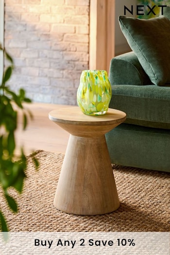 Natural Mango Wood Trumpet Side Table (571314) | £150