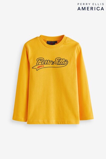 Perry Ellis America Boys Yellow Long Sleeve Printed T-Shirt (571412) | £18 - £20