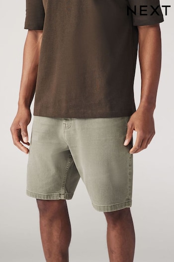 Khaki Green Garment Dye Denim Shorts (571598) | £22