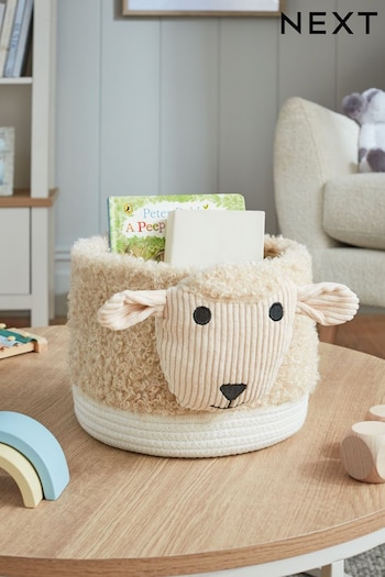 Cream Fluffy Sheep Storage Basket (571872) | £18