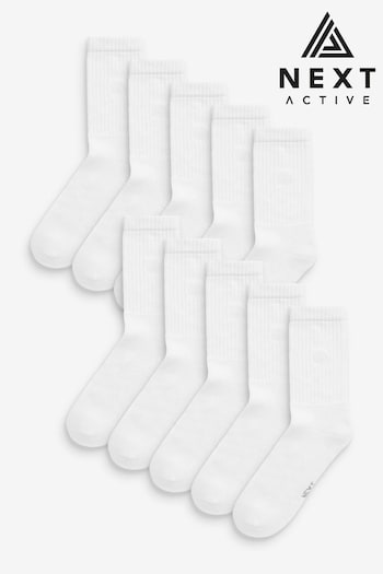 White 10 Pack Cushioned Sole Sport Socks (572328) | £32