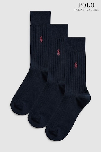 Polo Ralph Lauren Ribbed Crew Sock 3-Pack (572330) | £35