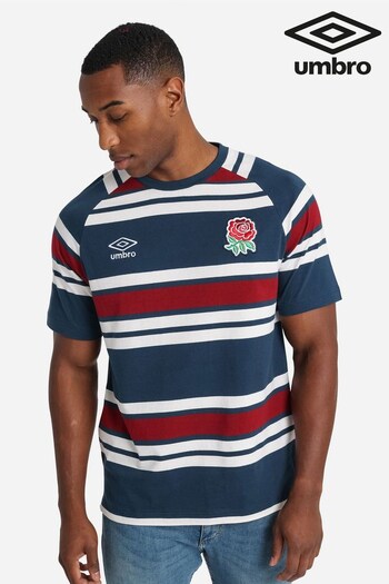 Umbro Blue England Classic Stripe T-Shirt (572411) | £60