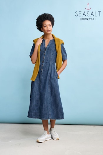Seasalt Cornwall Blue Wightwick Denim Midi Dress (572570) | £86