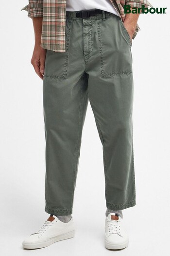 Barbour® Green Tapered Fit Grindle Twill Utility Trousers maxi (572909) | £90