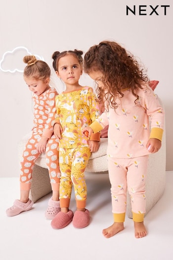 Multi Strawberry 3 Pack Printed Long Sleeve Pyjamas (9mths-10yrs) (572923) | £24 - £30
