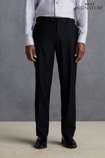 Black Slim Fit Signature 100% Wool Trousers With Motion Flex Waistband (573167) | £59