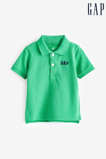Gap Green Logo Pique Short Sleeve Neutrals Polo Shirt (Newborn-5yrs) (573365) | £10