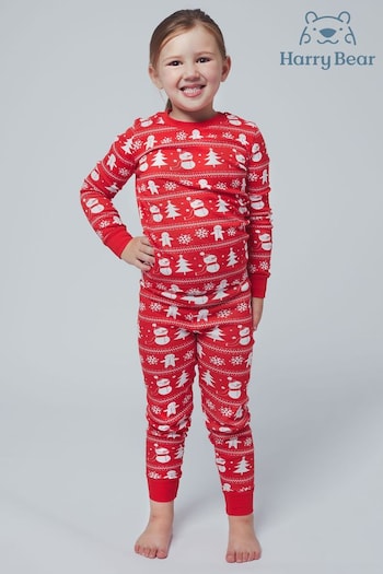 Harry Bear Red Snuggle Fit Christmas Pyjamas (573390) | £19