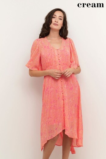 Cream Pink Chery Midi Dress (573569) | £50