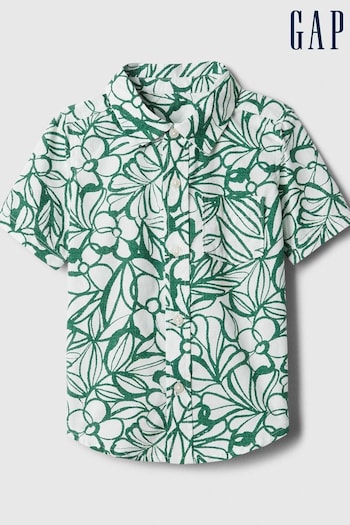 Gap Green Short Sleeve Print Poplin Shirt (6mths-5yrs) (573571) | £15