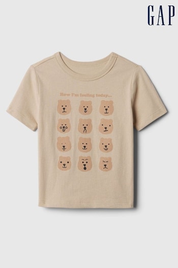 Gap Brown Graphic Short Sleeve Crew Neck T-Shirt (Newborn-5yrs) (573632) | £8