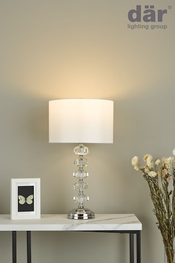 Dar Lighting Silver Oleana Table Lamp (573654) | £55