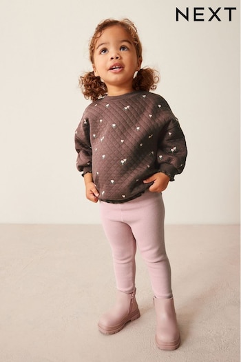 Brown Quilted Sweat and Leggings Set (3mths-7yrs) (573655) | £16 - £20