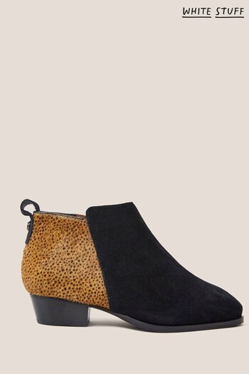 White Stuff Wide Fit Suede Pony Black Ankle Boots (573694) | £79