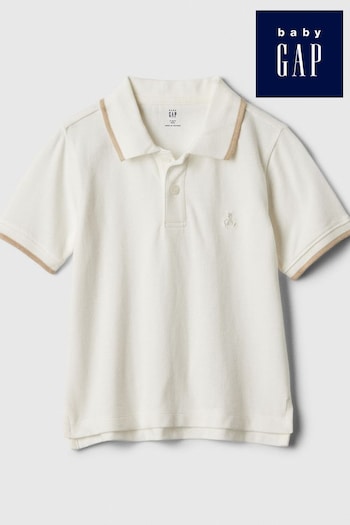 Gap White Brannan Bear Pique Baby Neutrals Polo Shirt (Newborn-5yrs) (573741) | £10