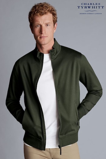 Charles Tyrwhitt Green Performance Long Sleeve Funnel Neck Jacket (573786) | £80
