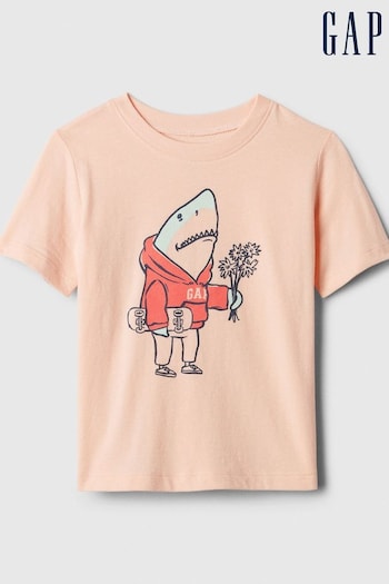 Gap Pink Cotton Graphic Crew Neck Short Sleeve Baby T-Shirt (Newborn-5yrs) (573792) | £8