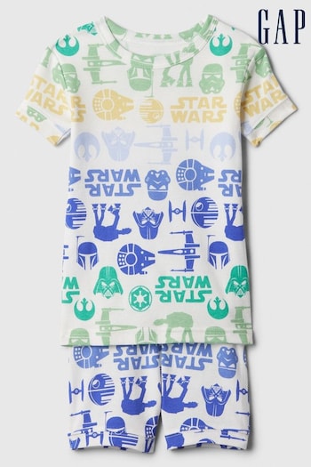 Gap White Star Wars Organic Cotton Pyjama Shorts Set (6mths-5yrs) (573800) | £20