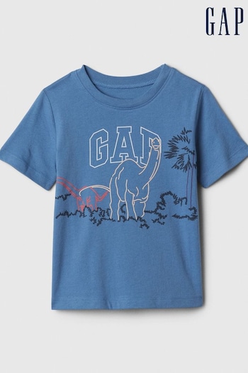 Gap Blue Graphic Short Sleeve Crew Neck T-Shirt (Newborn-5yrs) (573822) | £8