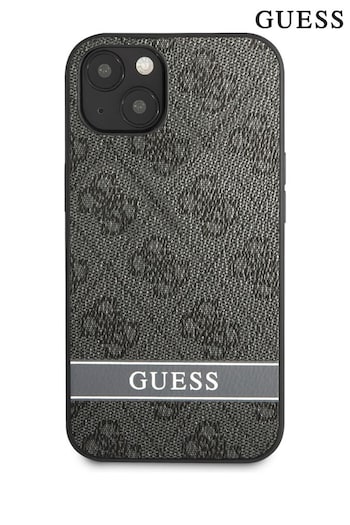 Guess PINK Grey iPhone 13 Mini 4G Pu Leather Case with Bottom Printed Stripe (573881) | £40