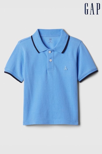 Gap Blue Brannan Bear Pique Baby Neutrals Polo Shirt (Newborn-5yrs) (574049) | £10