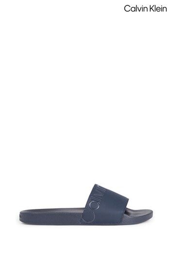Calvin Klein Blue PU Pool Sliders (574460) | £55