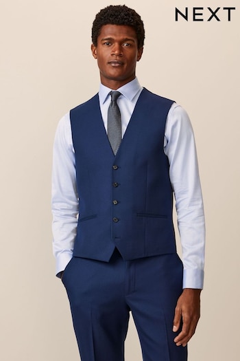 Bright Blue Textured Suit: Waistcoat (574476) | £40