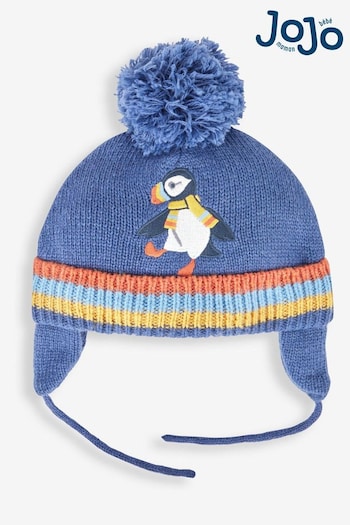 JoJo Maman Bébé Indigo Puffin Applique Hat (574662) | £16.50