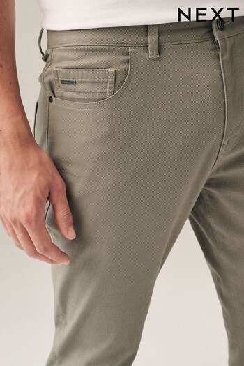 Grey Slim Textured Soft Touch Stretch Denim Jean Style Trousers (574747) | £30