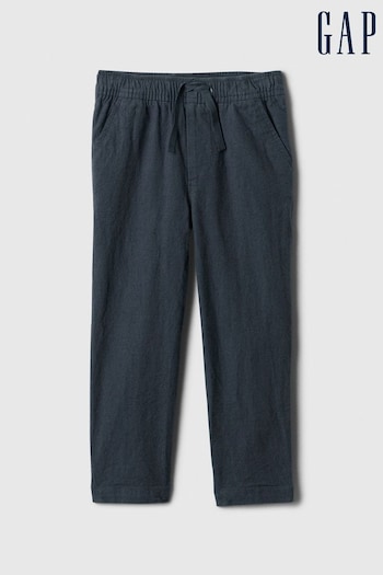 Gap Blue Linen Blend Tapered Pull On Trousers Cap (6mths-5yrs) (574895) | £25