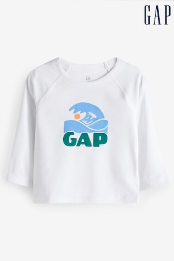 Gap White Long Sleeve Baby Rash Vest (6mths-5yrs) (575018) | £20