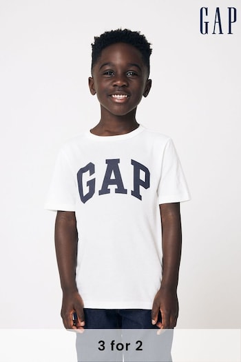 Gap White Logo Crew Short Sleeve Sleeve T-Shirt (Newborn-5yrs) (575055) | £8