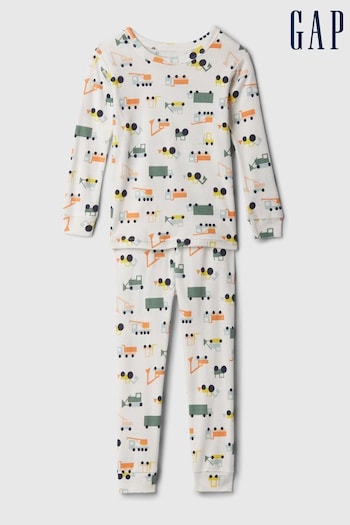 Gap White Organic Cotton Graphic Print Pyjama Set (12mths-5yrs) (575067) | £18