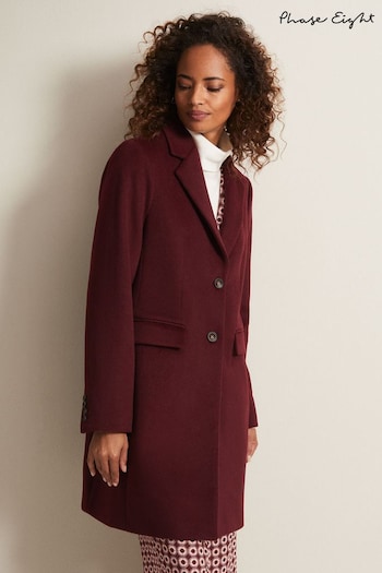 Phase Eight Red Lydia Wool Smart Coat (575082) | £199