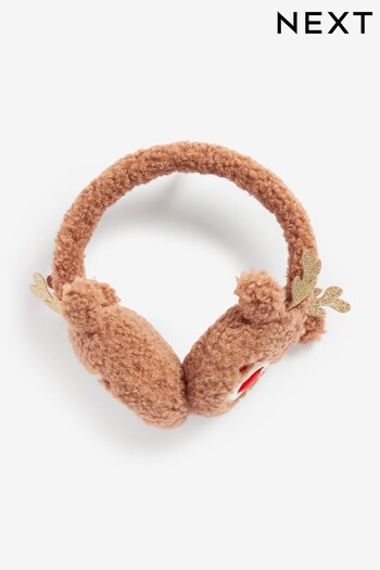 Natural Brown Christmas Reindeer Earmuffs (575221) | £13