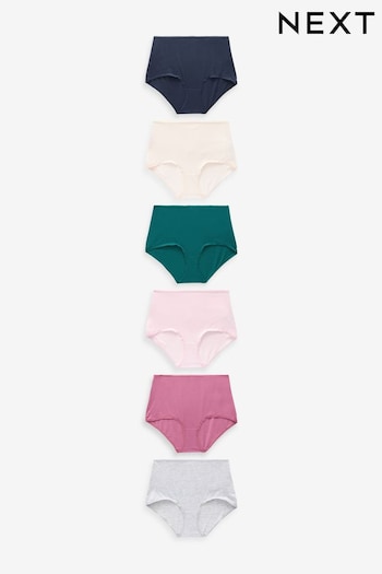 Plum/Grey Full Brief Cotton Rich Knickers 6 Pack (575408) | £15