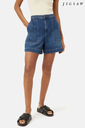 Jigsaw Blue Patch Pocket Lace Shorts (575439) | £65