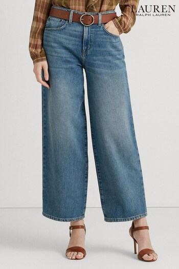 Lauren Ralph Lauren Blue High Rise Wide Leg Jeans (575538) | £189