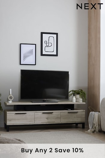 Grey Bronx Up to 65 inch, Floating Top Oak Effect TV Unit (575728) | £375