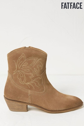 FatFace Brown Abilene Western Ankle Boots (575937) | £79