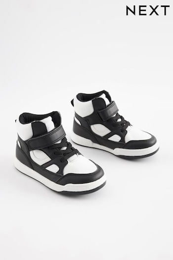 Monochrome Elastic Lace Touch Fastening High Top Trainers (575968) | £24 - £29