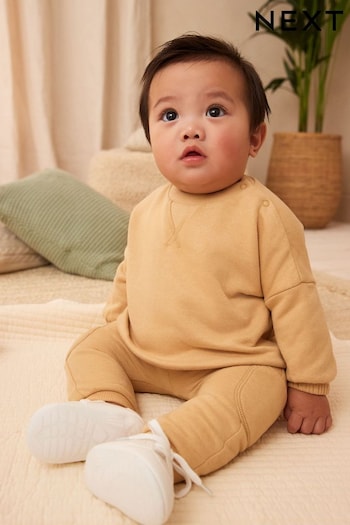Buttermilk Yellow Cosy Baby Sweatshirt And Joggers 2 Piece Set (575985) | £12 - £14