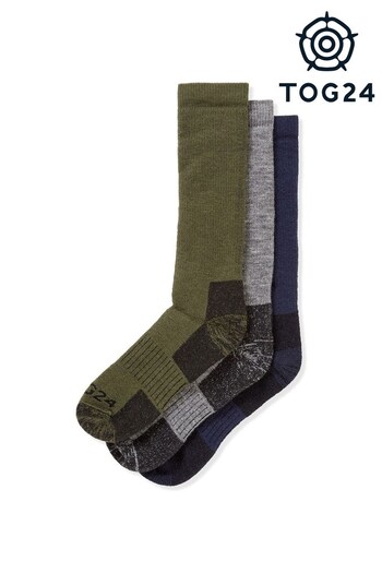 Tog 24 Grey Rigton Merino Trek Socks 3 Pack (576405) | £24