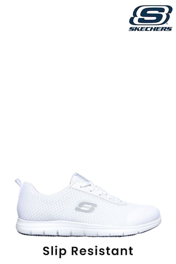 Skechers White Ghenter Slip Resistant Work Womens Trainers (576626) | £72