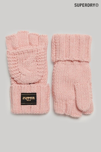 Superdry Pink Cable Knit Gloves (576783) | £23